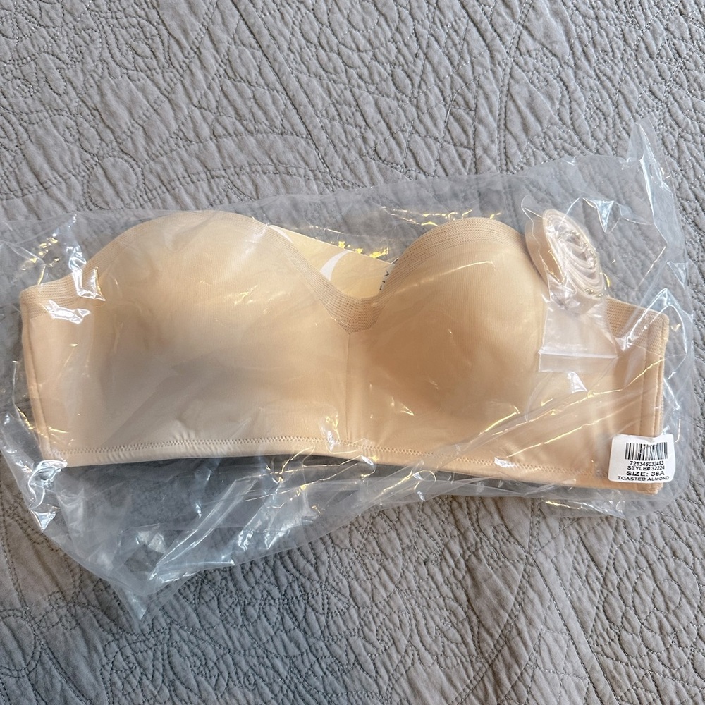 NWT Lively No-Wire Strapless Bra Sz 36A - Toasted Almond